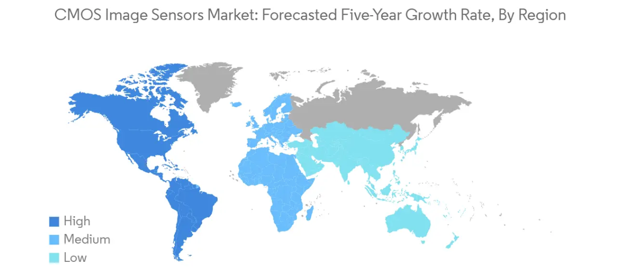 Market Analysis of CMOS Image Sensors Market: Forecasted Growth Rate by Region